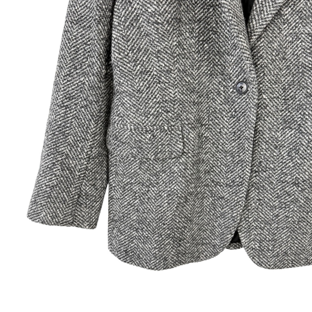 Banana Republic Olinda Oversized Italian Herringbone Blazer Grey Sz S - Picture 5 of 15